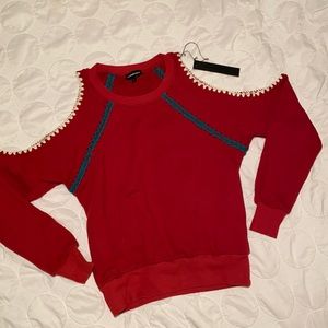 Carbon 38 cold shoulder sweatshirt